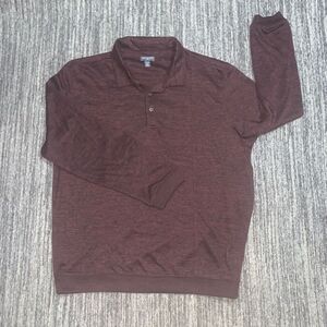 Van Heusen‎ Flex Mens Size XL Pullover Three Button Shirt Burgundy Long Sleeve